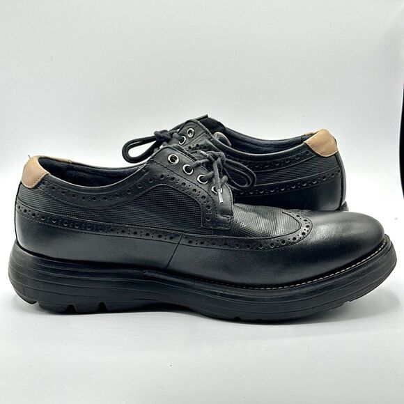 GDefy Dress Shoes Oxford Mens Size 10 Black Leather Brogue Wing Tip Comfort main image 5